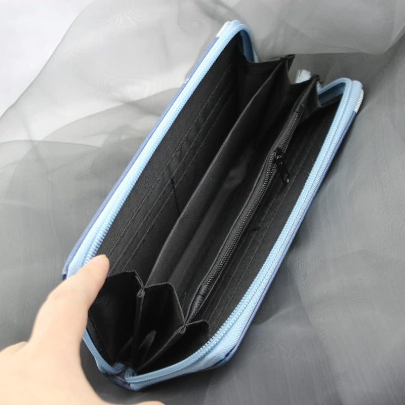 Timlee Cute Blue Star Zipper Wallet Long Clutch Bag PU Leather Purse,Women Wallet For Girls Christmas Gift(0316A) - Image 3
